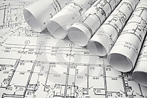 Architectural project, blueprints, blueprin