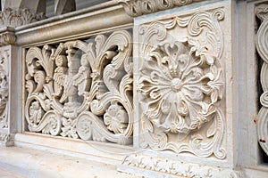 Architectural railing detail from Sambata de Sus Monastery