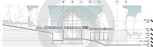 Architectural sectional elevation design illustration