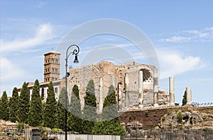 Architectural Sights of The Archaeological Zone in Rome, Lazio Province, Italy.