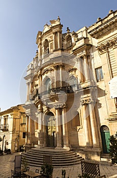 Architectural Sights of Saint John Evangelist Church Chiesa San Giovanni Evangelista in Scicli, Province of Ragusa, Sicily - Ita