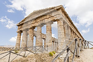 Architectural Sights of The Temple of Segesta  Tempio di Segesta in Trapani,Italy.
