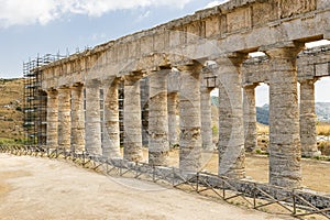 Architectural Sights of The Temple of Segesta  Tempio di Segesta in Trapani,Italy.