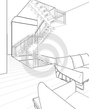 Architectural sketch drawing photo