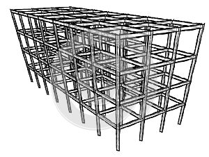 Architectural sketch drawing building model photo