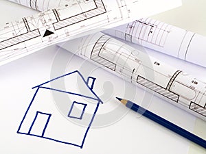 Architectural sketch of house plan