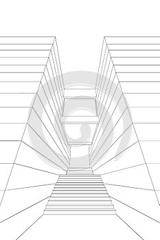 Architectural sketch perspective of building