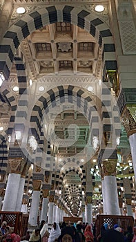 Architectural splendor inside the Prophets mosque