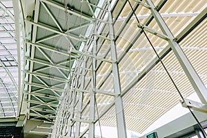 Architectural structure of the dome of the The Shoppes at Marina Bay Sands shopping mall