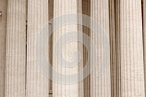 Architectural view of the colonnade of the Kazan Cathedral. Saint Petersburg, Russia