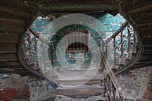 Architecturally old spiral staircase in the estate