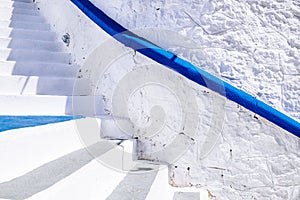 Architecture abstract detail of white stairs in Mediterranean st