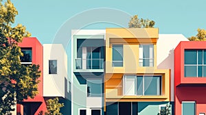 architecture abstract visualization of modular housing unit