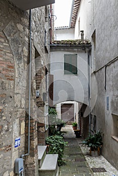 Architecture of alleys and buildings in the town of Acquasparta