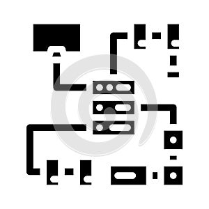 it architecture analyst glyph icon vector illustration