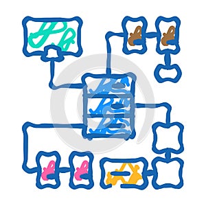 it architecture analyst icon doodle illustration