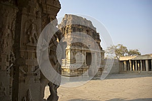 Architecture of the ancient tmple in Hampi, Karnataka, India