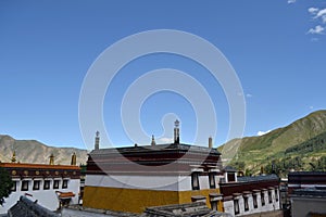 The architecture around Labrang Monastery in Xiahe, Amdo Tibet
