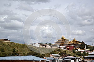 The architecture around Tibetan Temple Kirti/Kerti Gompa with