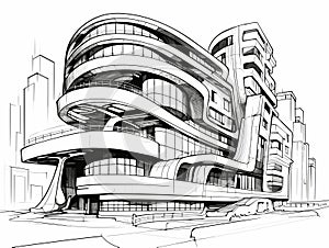 Architecture is the art and science of designing building in hand-drawn style