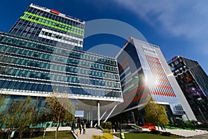 Architecture in Bucharest - northem office buildings area - Aviatiei, Pipera