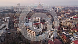 Architecture of Bucharest, Romania, Aerial View of Center