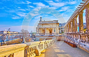 Architecture of Buda Castle Garden Bazaar, Budapest, Hungary