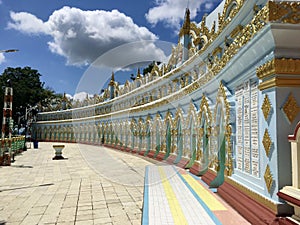 Architecture Buddhist hall at U Min Thonze temple in Sagaing, Myanmar