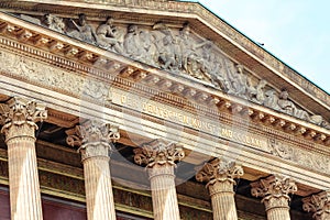 Architecture Building of The Alte Nationalgalerie or Old National Gallery in the Museums Island in Berlin. One of the most