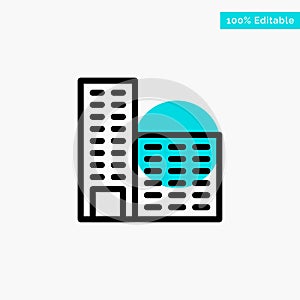 Architecture, Building, Construction turquoise highlight circle point Vector icon
