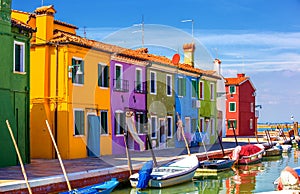 Architecture of Burano island. Venice. Italy.