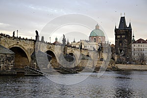 Architecture from Charles bridge in Prague