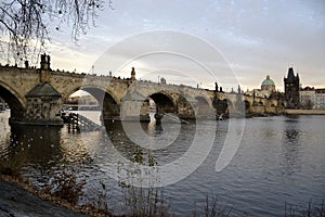 Architecture from Charles bridge in Prague