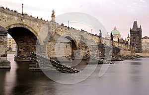 Architecture from Charles bridge in Prague