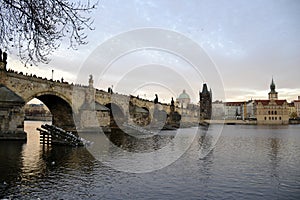 Architecture from Charles bridge in Prague