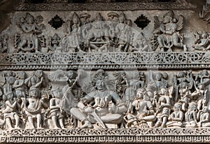 Architecture in Chennakeshava Temple in Belur, Karnataka, India photo