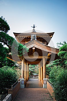 Architecture in the Chi Lin Nunnery, Largest Buddhist Temple in Kowloon, Hong Kong