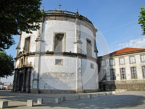 architecture of a Christian Catholic cathedral in proud Porto, Portugal.