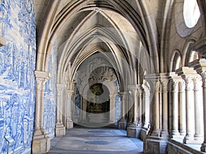 architecture of a Christian Catholic cathedral in proud Porto, Portugal.