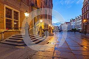 Architecture of the city hall in Gdansk