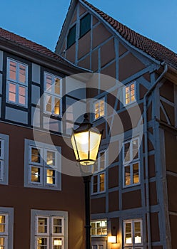 The architecture in city Hamelin, Germany