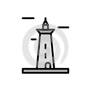 Architecture and city, lighthouse icon. Simple color with outline vector elements of pharos icons for ui and ux, website or mobile