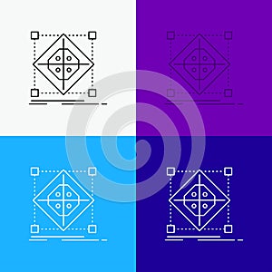 Architecture, cluster, grid, model, preparation Icon Over Various Background. Line style design, designed for web and app. Eps 10