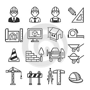 Architecture Construction Building icon set.