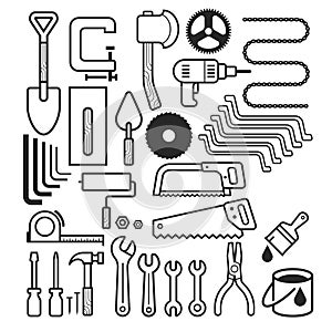 Architecture and construction tool icons set.