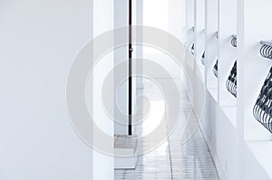 Architecture corridor , interior classic white hotel