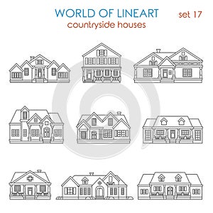 Architecture countryside house townhouse graphical lineart