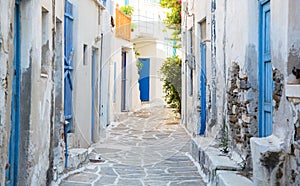 Architecture on the Cyclades. Greek Island buildings with her ty