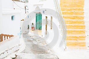 Architecture on the Cyclades. Greek Island buildings with her ty