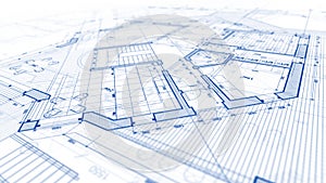 Architecture design: blueprint plan - illustration of a plan mod